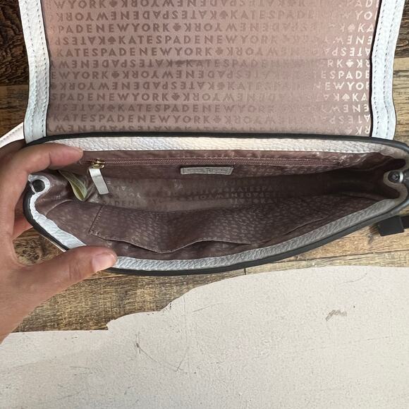 Kate Spade New York White Pebbled Leather Chain Crossbody Shoulder Bag - Picture 6 of 16